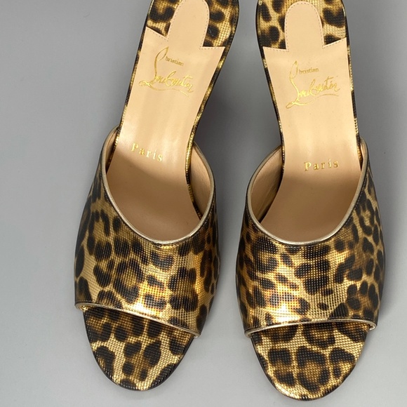 CHRISTIAN LOUBOUTIN East Leopard Print Slip-On Sandal - Picture 4 of 11